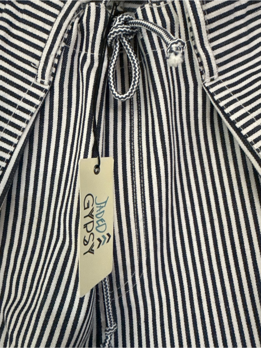 Jaded Gypsy Harem shorts Striped Drawstring Women’s Shorts - Blue & White sz L - Picture 4 of 7